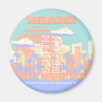 Miami Beach, Miami Travel Art, Preppy Room, Pastel