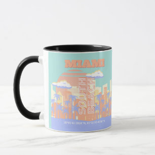 Miami Beach, Miami Travel Art, Preppy Room, Pastel Mug