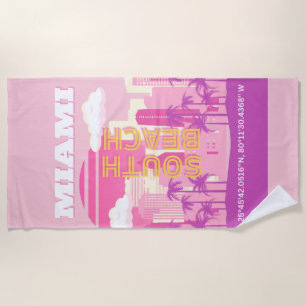 Miami Beach, Miami Travel Art, Preppy Room, Pink Beach Towel