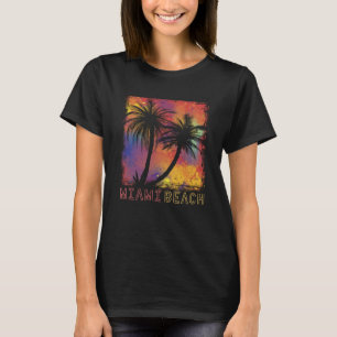Miami Beach Palm trees Florida Vacation Beach Ocea T-Shirt