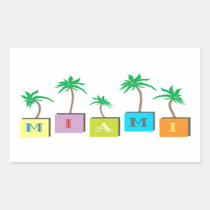 Miami Beach Palms Rectangular Sticker
