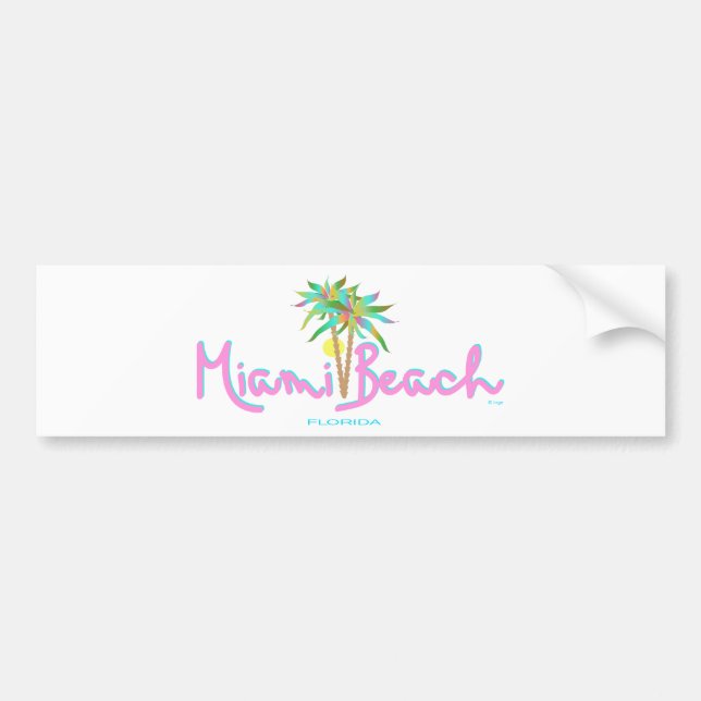 Miami Beach Pam's Bumper Sticker (Front)