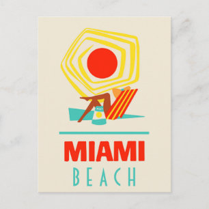 Miami Beach Poster Postcard