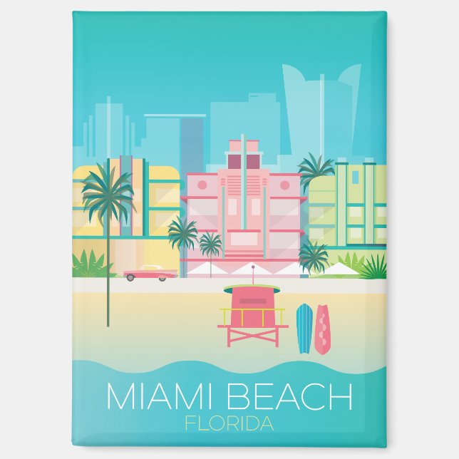 Miami Beach Refrigerator Magnet (Front)