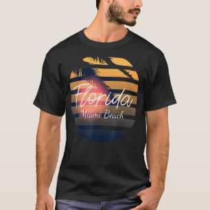 Miami Beach Retro Florida Palm Trees Summer Souven T-Shirt