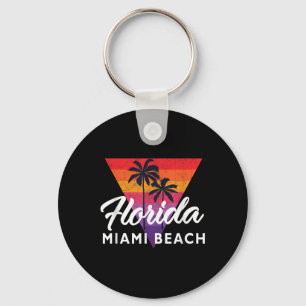 Miami Beach Retro Miami Vintage Triangle 70s 80s T Key Ring