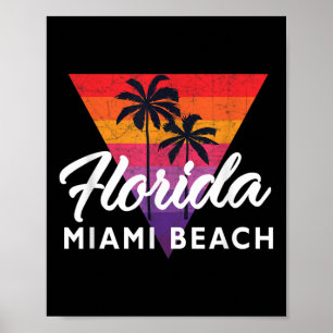 Miami Beach Retro Miami Vintage Triangle 70s 80s T Poster