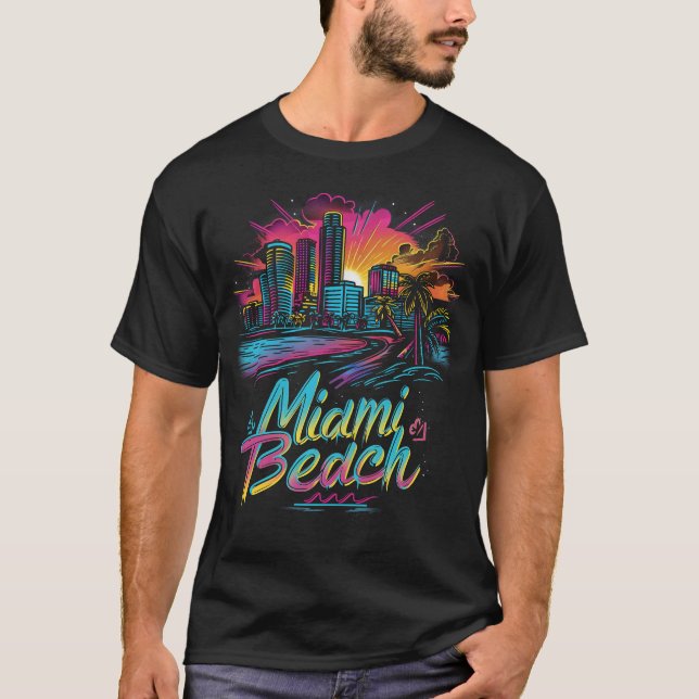 Miami Beach Retro Vibes T-Shirt (Front)
