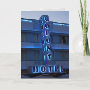 MIAMI BEACH VINTAGE COLONY HOTEL BIRTHDAY CARD