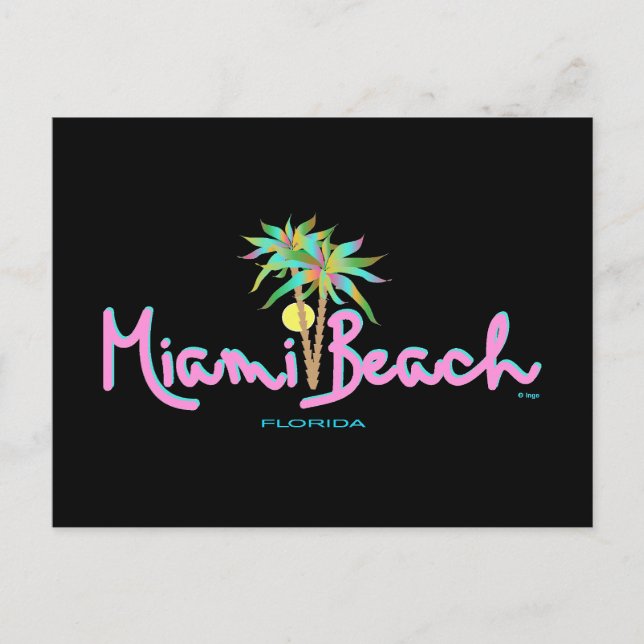 Miami BeachTypography with  Pam's Postcard (Front)