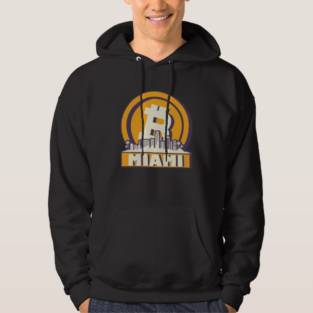 Miami Bitcoin Maximalist  Bitcoin Miami Skyline Hoodie (Front)