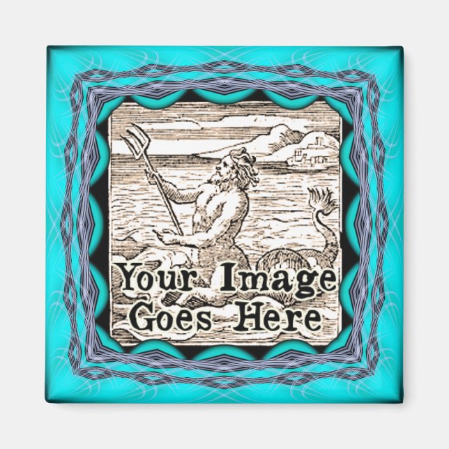 Miami Blue Fantasy Frame Template Magnet (Front)
