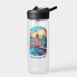 Miami Brickell Woman on a Rooftop Hottub Water Bottle