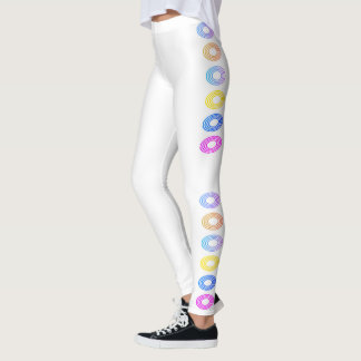 Miami Circles White  Design  Leggings