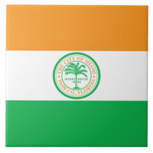 Miami city flag ceramic tile