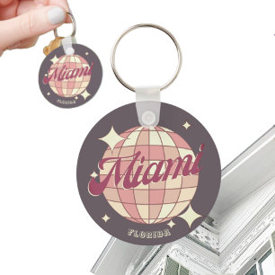 Miami City Florida holiday travel souvenir purple Key Ring