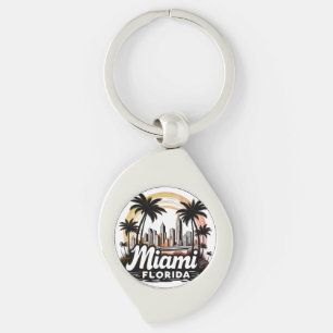 Miami City Florida skyline Key Ring