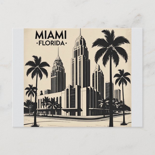 Miami City Florida skyline Postcard (Front)