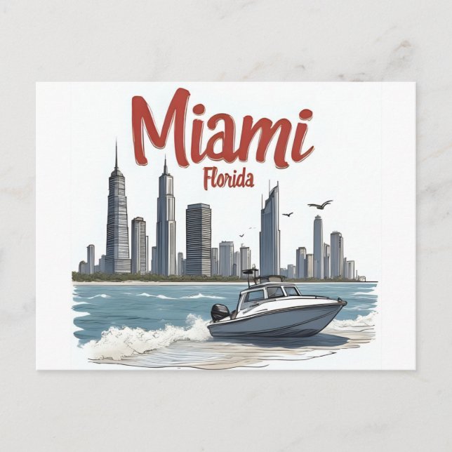 Miami City Florida skyline Postcard (Front)
