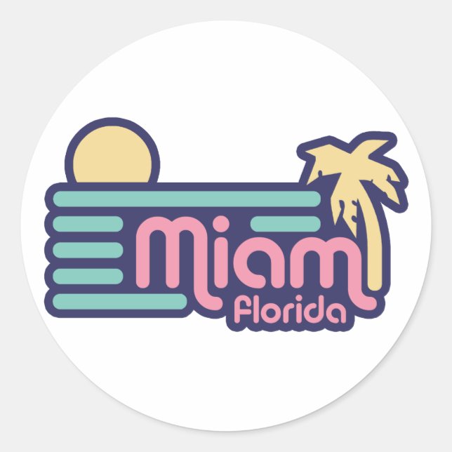 Miami Classic Round Sticker (Front)