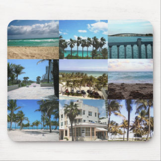 Miami Collage - 50 Shades of Blue Mouse Pad