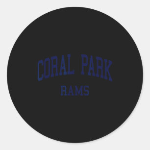 Miami coral park high school hs miami fl retro classic round sticker