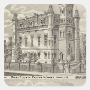 Miami County Court House Square Sticker
