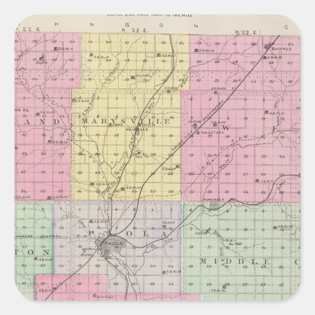 Miami County, Kansas Square Sticker (Front)