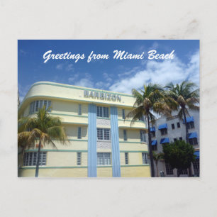 miami deco beach postcard