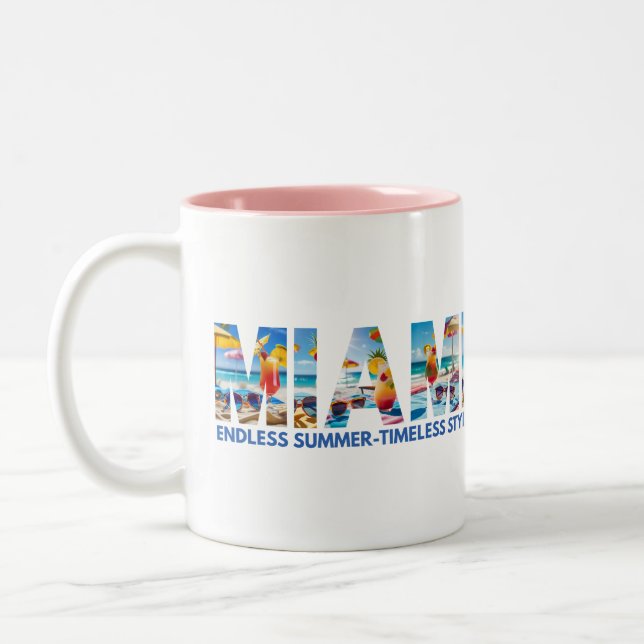 Miami Endless Summer Timeless Style  Two-Tone Coffee Mug (Left)