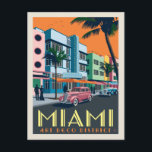 Miami, FL | Art Deco District Postcard<br><div class="desc">Anderson Design Group is an award-winning illustration and design firm in Nashville,  Tennessee. Founder Joel Anderson directs a team of talented artists to create original poster art that looks like classic vintage advertising prints from the 1920s to the 1960s.</div>