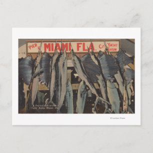 Miami, FL - View of Pier 5 City Yacht Club w/ Postcard