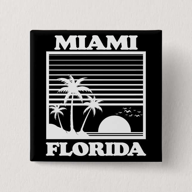 Miami,Florida 15 Cm Square Badge (Front)