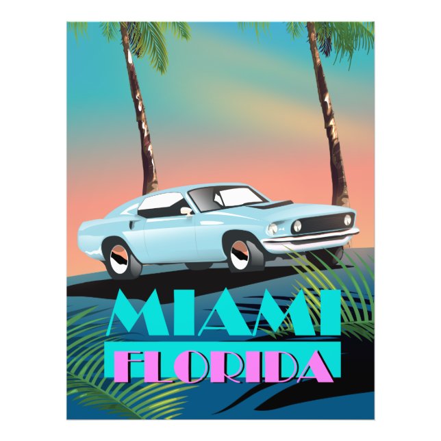Miami Florida 1980s travel poster (Front)