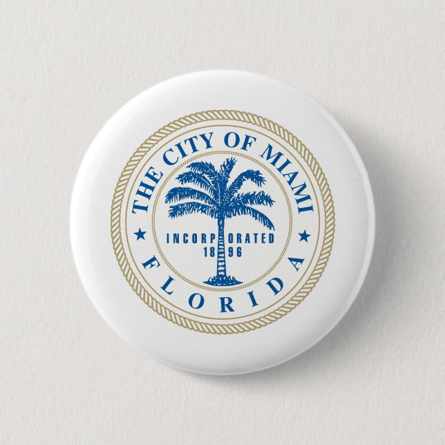 Miami Florida 6 Cm Round Badge (Front)