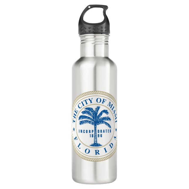 Miami Florida 710 Ml Water Bottle (Front)