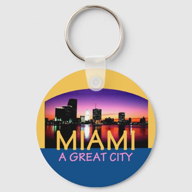 Miami Florida A Great City Keychain (Front)