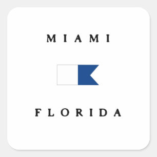 Miami Florida Alpha Dive Flag Square Sticker