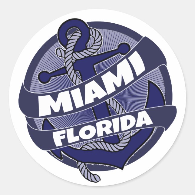 Miami Florida anchor stickers (Front)