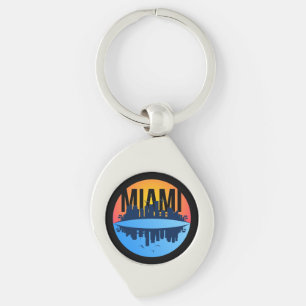 Miami Florida Cityscape Skyline Photo Key Ring