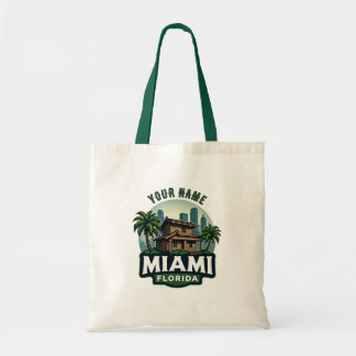 Miami Florida "customisable name" Skyline Tote Bag
