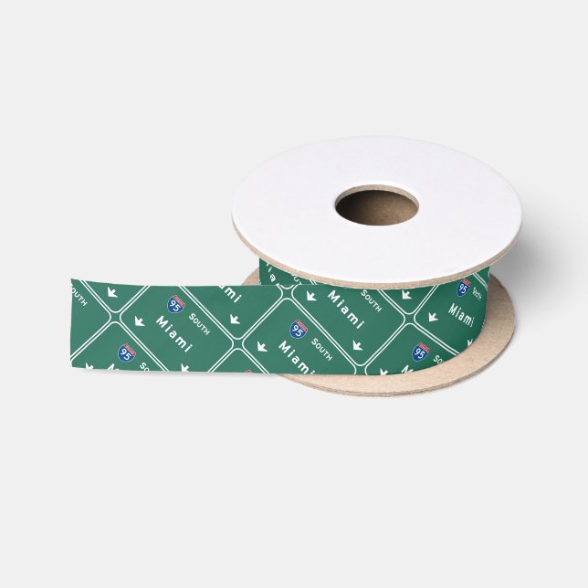 Miami Florida fl Interstate Highway Freeway : Satin Ribbon (Spool)