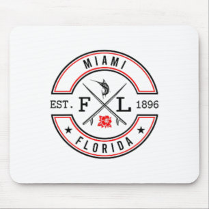 Miami Florida Fl Retro Surfer Beach Front And Ck Mouse Pad