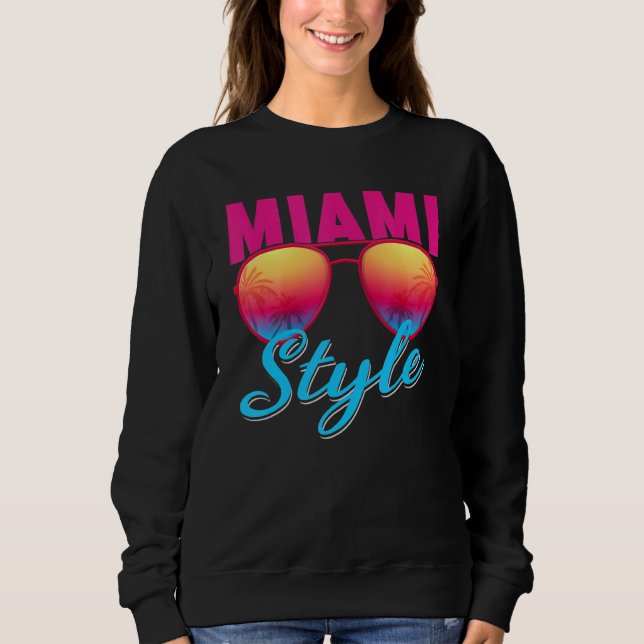 Miami Florida Miami Colourful Sunrise Sunglasses G Sweatshirt (Front)