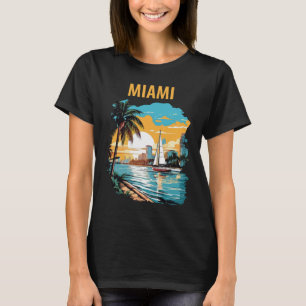 Miami Florida Palm Beach Sunset Travel T-Shirt