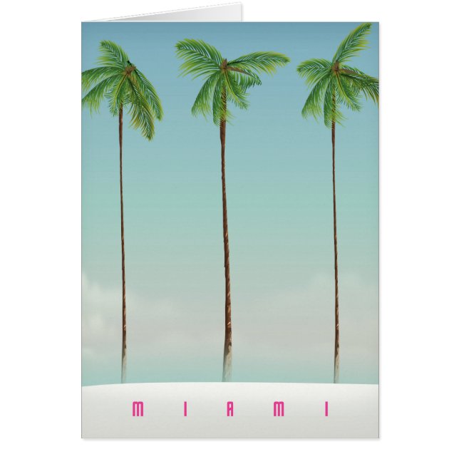 Miami, florida palm travel poster. (Front)