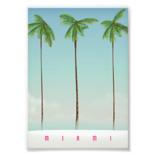 Miami, florida palm travel poster. photo print