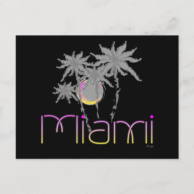 Miami, Florida Palms Cool Postcard (Front)