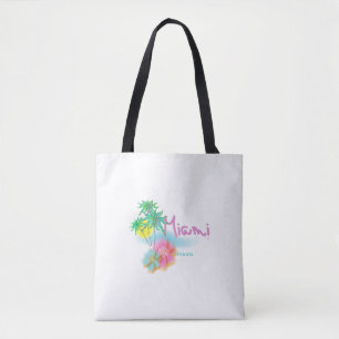 Miami, Florida, Palms, Flowers, Cool Tote Bag