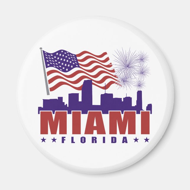 Miami Florida Patriotic Magnet (Front)
